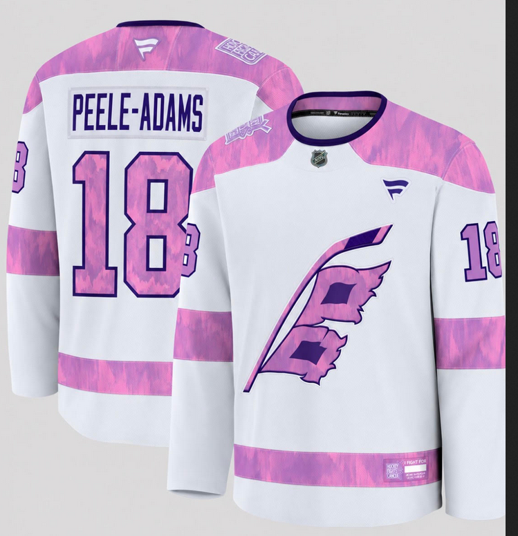 Men Carolina Hurricanes #18 Peele Adams white NHL 2026 jersey